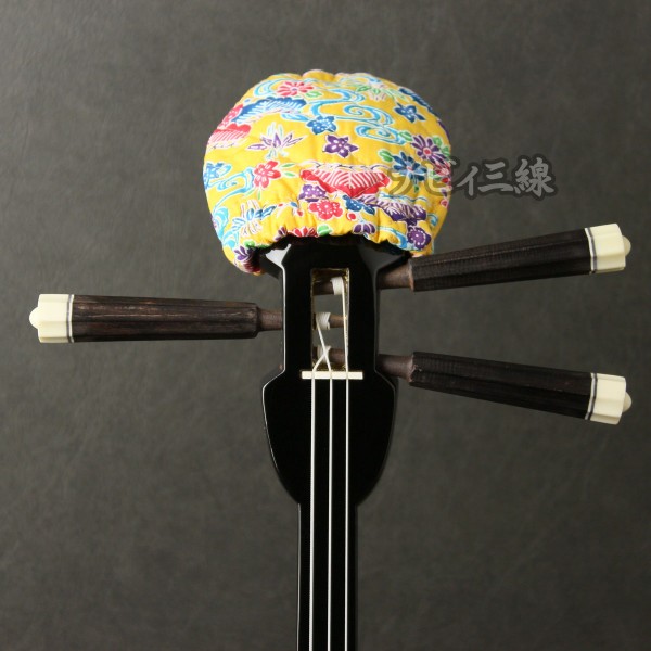 天キャップ紅型プリント 黄2