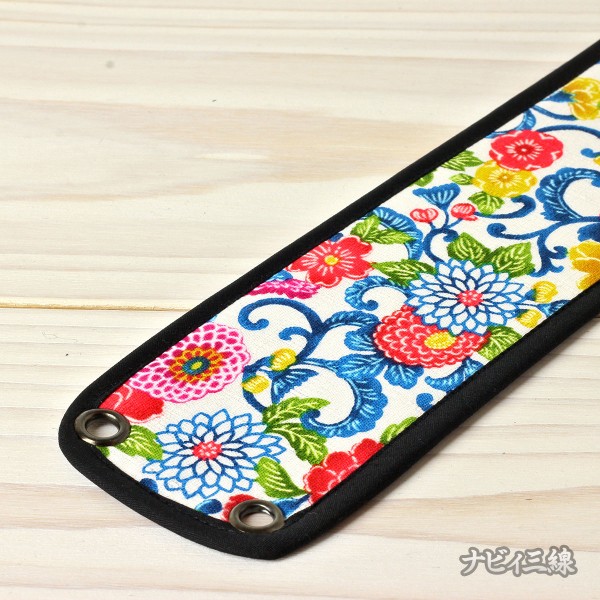 ティーガー紅型プリント菊花流水・白2