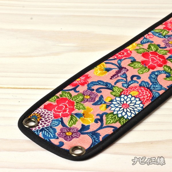 ティーガー紅型プリント菊花流水・ピンク2