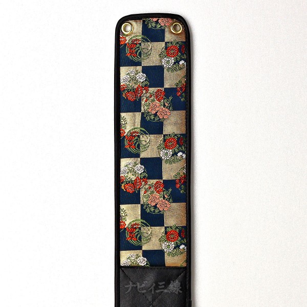 ティーガー緑・金の市松模様に小花2