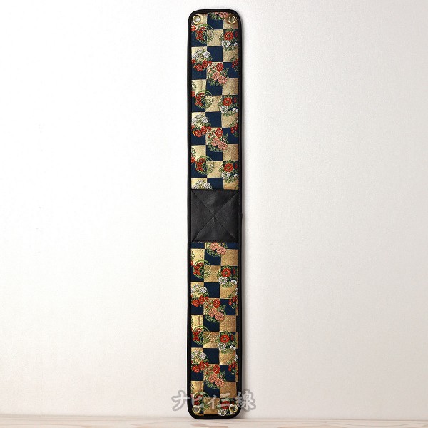 ティーガー緑・金の市松模様に小花3