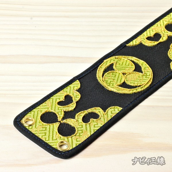 ティーガー金糸 黒紗綾形・緑御紋2