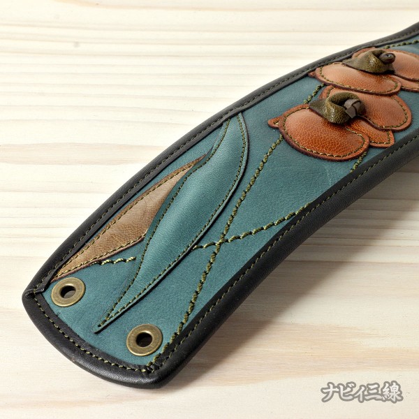 ティーガー胡蝶蘭レザー・青緑2