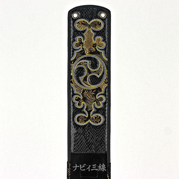 ティーガー蛇柄レザーブラック綸子B2